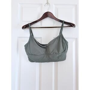 Lululemon Flow Y Bra Green Moss Low Impact Yoga Bra Size 12